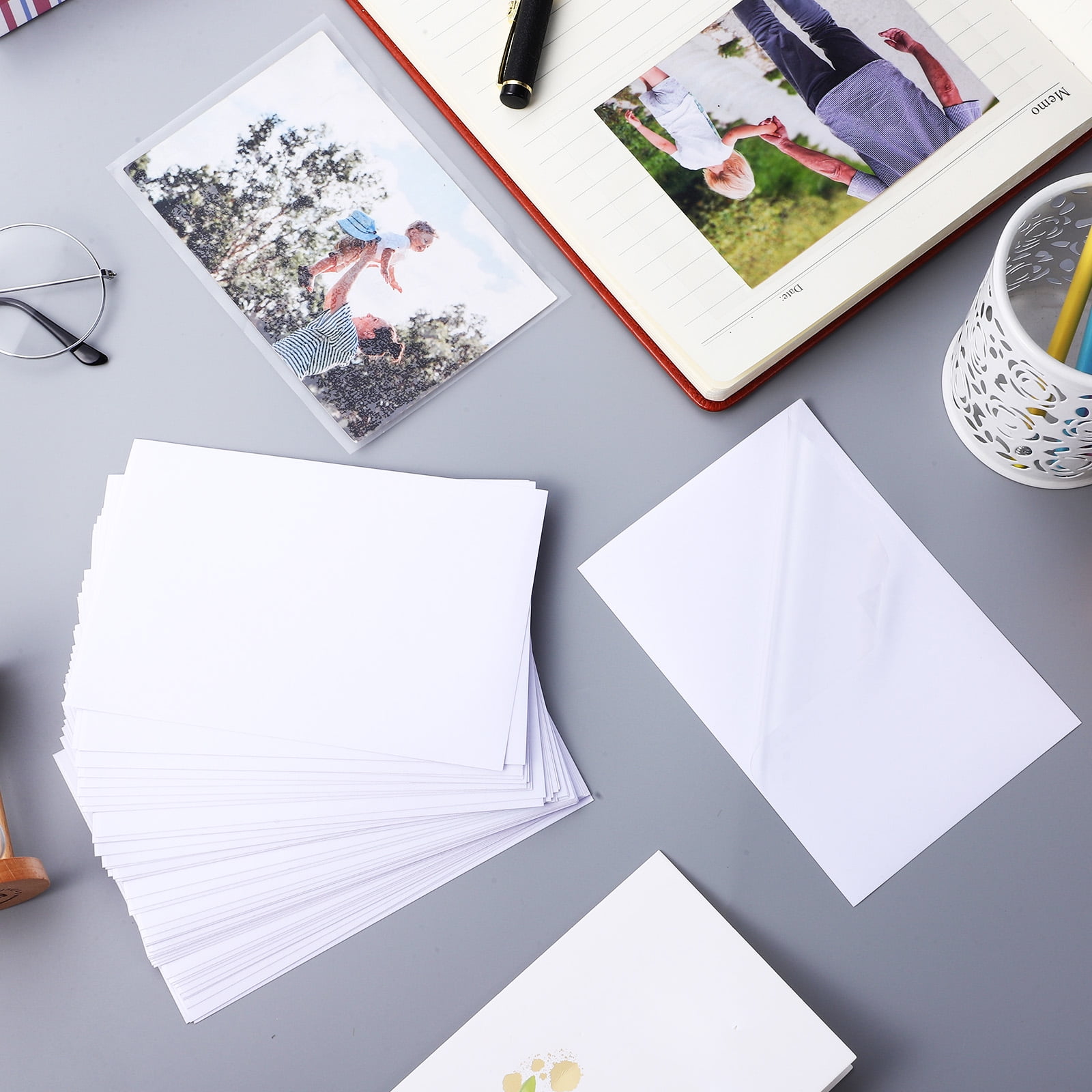 FUEENIRVA Clear PVC Laminating Sheets Self-Adhesive for Photos and Documents, Smooth Flat Protective Film Sheets