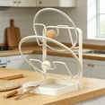 thumbnail image 4 of Pot Lid Holder, Spoon Rest, Vegetable Board Drainage Rack, Multifunctional Stainless Steel Countertop Organizer, 2-Tier Design, Space-Saving, 7.2"x5.4"x8.9", 4 of 8