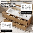 thumbnail image 3 of FFZ 59.3 inch Wall-Mounted Double Sink Bathroom Vanity with SMC Top, Soft Close Drawers, Wood, 3 of 12