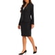 thumbnail image 4 of Conjuntos de falda para mujer INSPIRE CHIC, traje sin cuello, blazer y faldas lápiz, 2 piezas, atuendos elegantes, 3XL, negro, 4 of 6