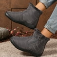 thumbnail image 2 of Snow Boots for Women Stitching Furry Lined Zipper High Top Winter Ankle Booties Outdoor Non-Slip Walking Shoes, 2 of 7
