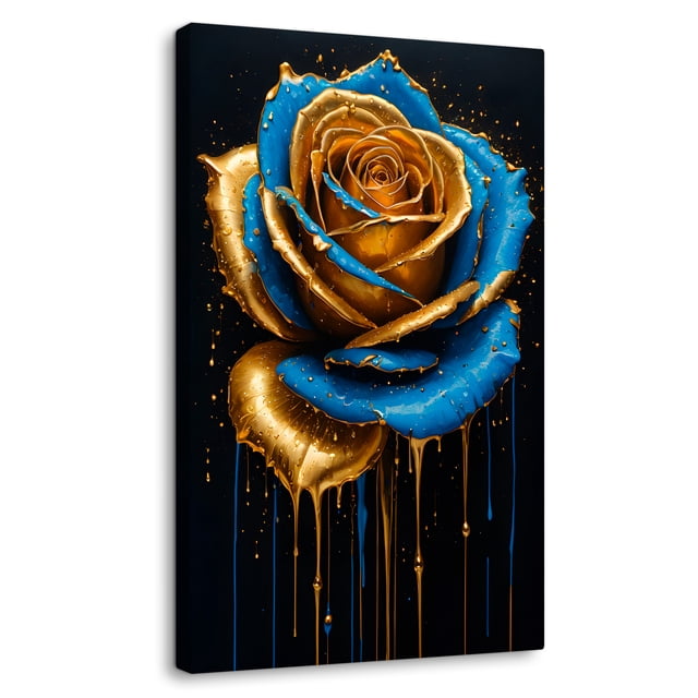 Cuadro Decorativo Canvas Revolution Rosa Azul Dorado 60x90