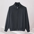 thumbnail image 6 of Dasayo Barn Women's Coats Motorcycle Dark Gray Bomber Zipper Elastic Hem Jackets Womens Jackets Trendy M, 6 of 8