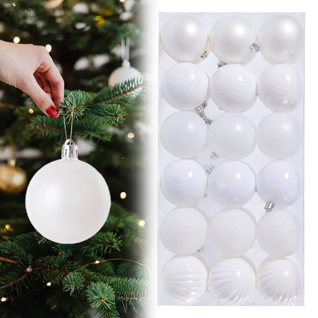 Bolas de adorno navideñas en liquidación. Giyblacko - 36 adornos navideños para árbol de Navidad, adornos navideños de plástico, minikit irrompible para colgar.