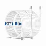 Quyaojz 240W USB C to C Charging Cable 6ft, Type C to C Fast Charger Cord Long for iPhone 17 /17 Pro/16 Pro/16/15/Macbook Pro/Macbook Air/iPad Pro/Air/Laptop/Samsung Galaxy S25 S24 S23 Ultra/Plus