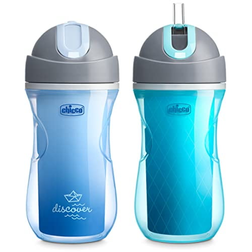 Vaso de Transición Aislado Doble Pared 9 oz Chicco con Tapa Abatible Resistente a Mordeduras