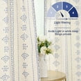 thumbnail image 6 of Alishomtll Boho Farmhouse Curtains Linen Light Filtering Blue Geometric Striped Window Drapes ,52"x84", 2 Panels, 6 of 10