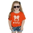 thumbnail image 4 of Girls Shirts Size 10-12 Kids Girls Cute Graphic Print Round Neck Short Sleeve Tee Summer Casual T Shirt Orange, 8-9 Years, 4 of 4