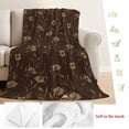 thumbnail image 5 of Brown Floral Blanket Soft Cozy Warm Throw Blanket for Couch, Plush Fuzzy Flannel Fleece Blankets for Sofa, Vintage Spring Botanical Flowers Bed Blankets Lightweight Gifts for Women, 50"x60", 5 of 9