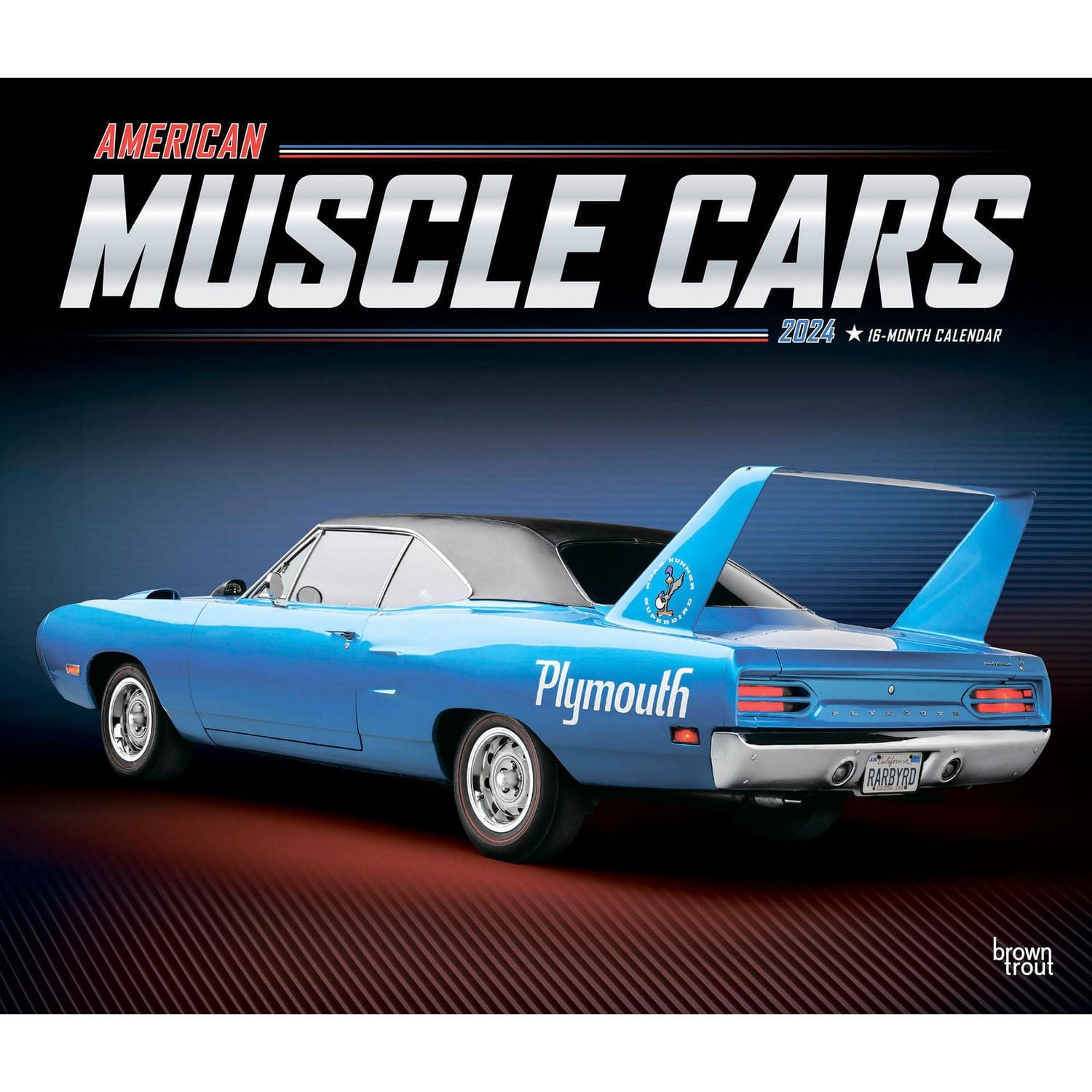 BrownTrout American Muscle Cars 2024 14x24 Inch Deluxe Wall Calendar, 9781975466411