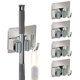 thumbnail image 1 of Soporte de pared para escoba, paquete de 5 colgadores de pared autoadhesivos para soporte de fregona (1 gancho y 1 clip) colgadores de herramientas antideslizantes de acero inoxidable para garaje, jardín, baño, armario BANYUO Electrónica, 1 of 6