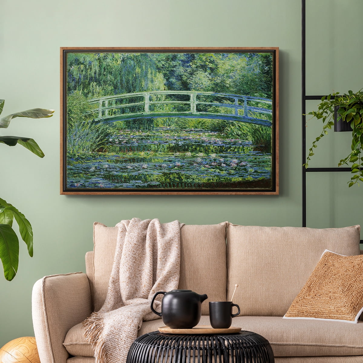 Vintage Landscape-CI By Wexford Home Framed in Walnut Wood Gallery Wrapped Canvas 27 in. x 41 in.
