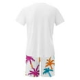 thumbnail image 4 of Cmfcve Men's Summer Short Sets Plus Size Hawaiian Print Top Sets Drawstring Short Sleeve Beach Sets with Pocket, 4 of 5