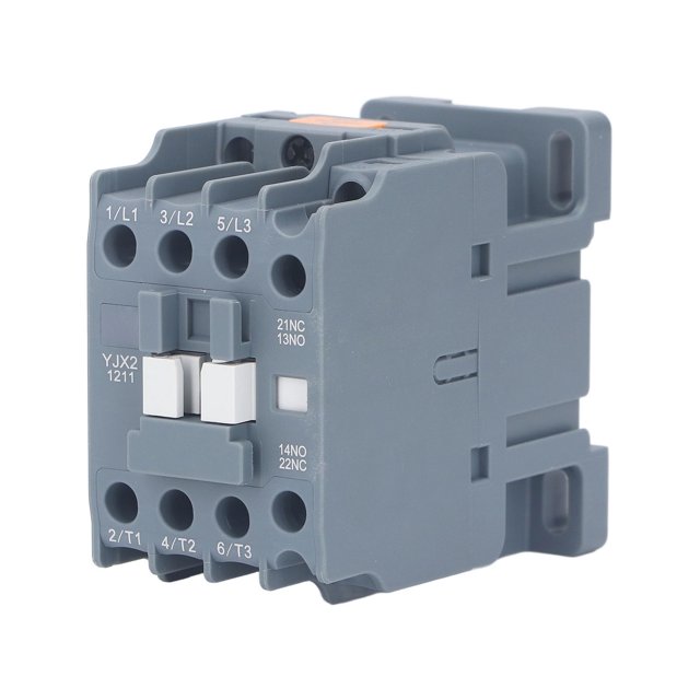 Contactor de CA trifásico, 1 NA, 1 NC, contacto de plata, contactor eléctrico de bajo voltaje, montaje en riel de 35 mm, 12 A, 220 V
