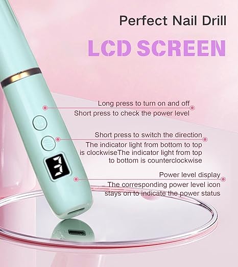 Electric Nail Drill, Electric Nail File for toenail Hand feet Care - Wider Grinder for Thick Nails, Cordless for Men Women Seniors Home Salon
