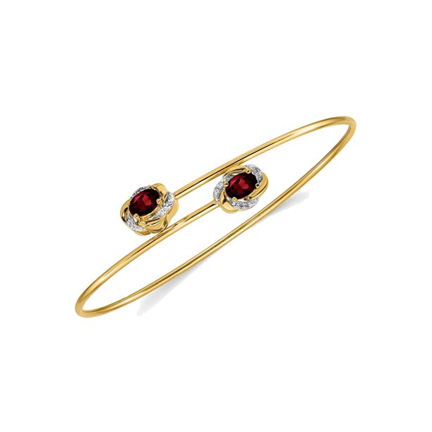 Gem And Harmony 14K Yellow Gold Natural Bangle Bracelet with