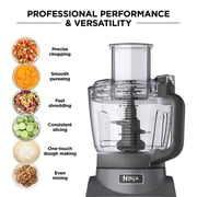 Ninja Food Processor 9-Cup, 3 Auto-iQ Presets, Chop Slice Shred, Dishwasher Safe, BN600 Silver