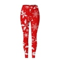 thumbnail image 3 of Pantalones Deportivos Yoga Leggings Gibobby para Mujer Patrón de Navidad Estiramiento Cintura Alta Estampado Floral Rojo S, 3 of 4