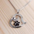 thumbnail image 4 of Collier Pendentif Patte de Chien en Forme de Cœur avec Strass pour Femmes, Bijoux de Fête Argent, 4 of 4