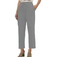 thumbnail image 1 of Pantalones anchos con cordón para mujer, primavera-verano, 9/10, mezcla de lino, cintura ajustable, bolsillos, tallas S-XL, para la playa y el día a día, 1 of 4
