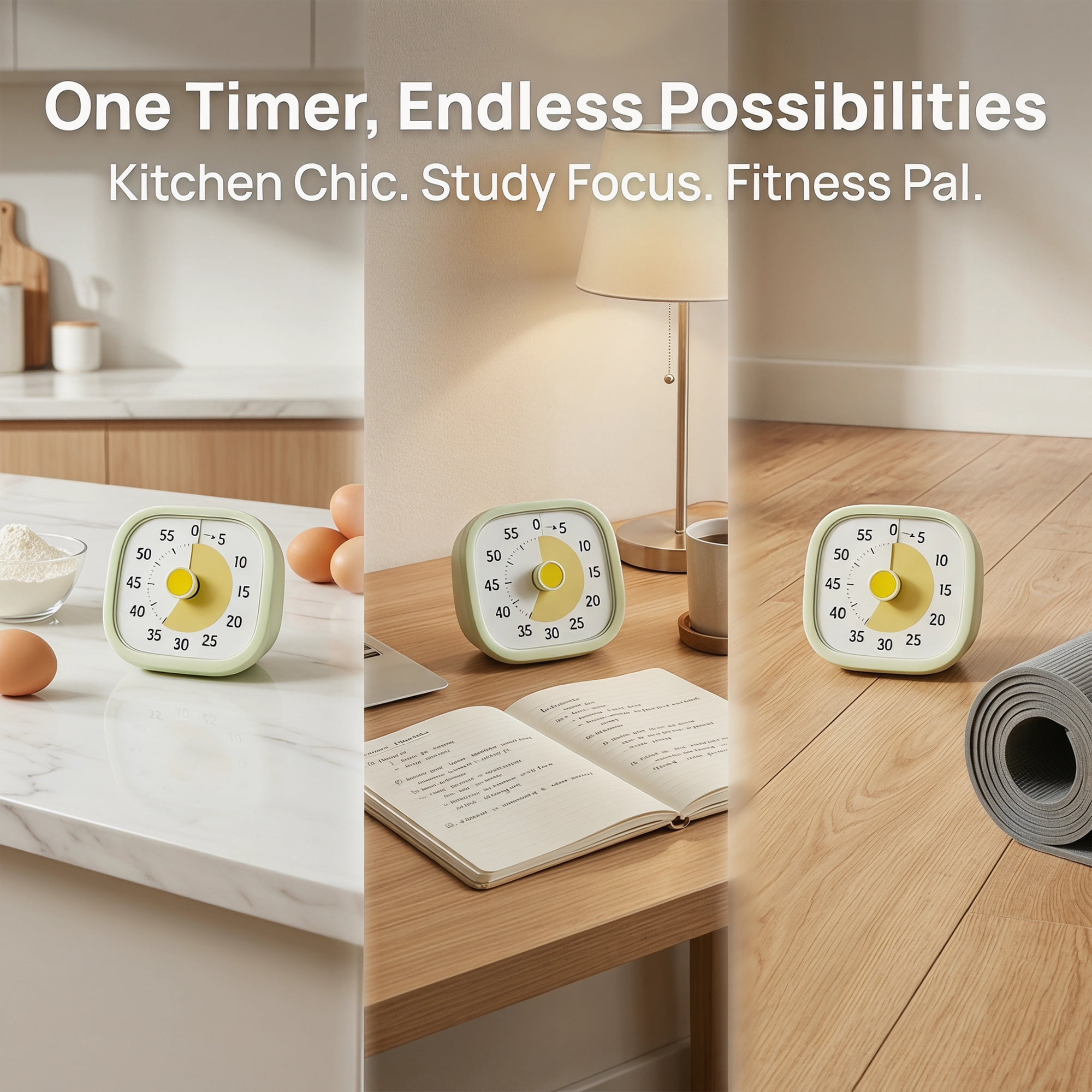 Unique Bargains 60 Minute Kitchen Digital Visual Timer with Loud Alarm Green