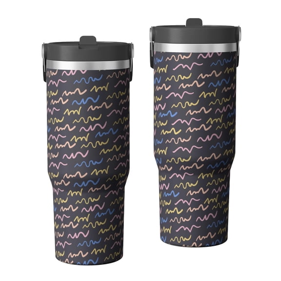 Modern 30oz Handheld Travel Tumbler with Handle – Double Wall Stainless Steel Insulated Cup, Flip Straw Lid, Leak-Proof & BPA-Free for Hot and Cold Drinks – Durable Coffee & Juice Mug White