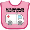 thumbnail image 3 of Inktastic My Mommy Saves Lives Ambulance Boys or Girls Baby Bib, 3 of 4