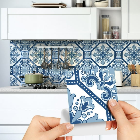 Tile Stickers Wall Stencils 9 pcs Wall Stickers Peel and Stick Easy Application – Ideal for Bathroom, Kitchen Wall Tile Decals