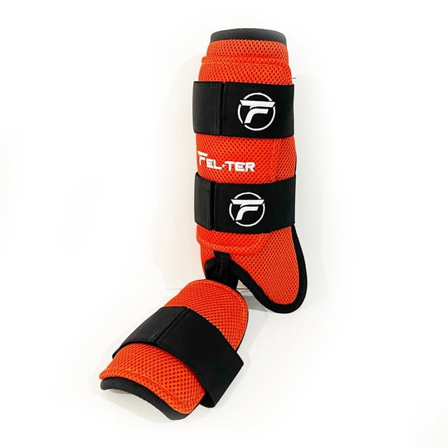 ESPINILLERA , PROTECTOR DE BATEO BEISBOL, NARANJA/NEGRO, FELTER