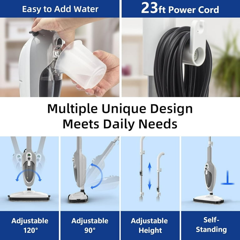 Steam Mop - 10-in-1 MultiPurpose Handheld Steam Cleaner Detachable Floor Steamer for Hardwood/Tile/Laminate Floors Carpet with 11 Accessories for Whole Home Use. - Walmart.com