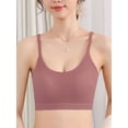 thumbnail image 5 of Spencer Women's Pullover Comfort Bralette, Sizes M-XL, Cami Bras U-Neck Padded Seamless Straps Bralette for Women, Purple, 5 of 10