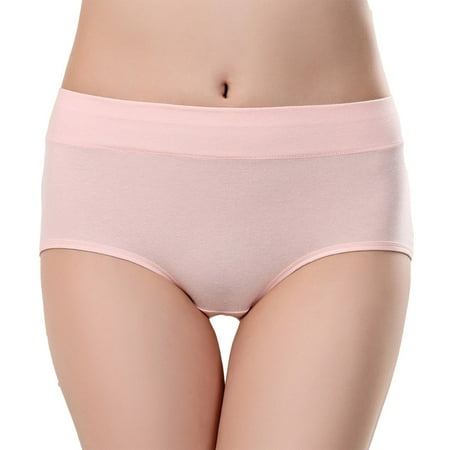 Alitao Cotton Underwear Period Underwear Plus Size Underwear Cotton Mid Waist Abdominal Seamless Panties To Lift The Buttocks Large Size Panties Seamless Underwear Womens Underwear Pink 3XL