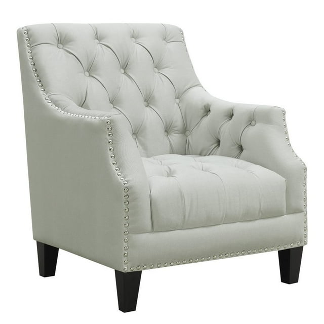 Picket House Furnishings Perry Button Tufted Accent Chair in Pumice