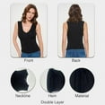 thumbnail image 7 of Black Large Size Women's Sleeveless V Neck Top, Basic Slim Fit Shirt, Sexy Casual Cute Going Out, Trendy Spring Summer 2024, 7 of 7