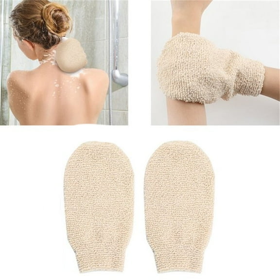 Bath Gloves for Shower - Organic Bath Mitts Washcloths -Casewin Bath Sponges for Shower - Bath Gloves Exfoliating for Women and Men - Body Scrubbers for Use in Shower - Ramie and Jute Fiber - 1 Pack