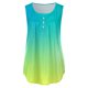 thumbnail image 2 of Gibobby Top de chaleco estampado degradado con cuello en V y botón simple informal de verano para mujer(Verde,CH), 2 of 3