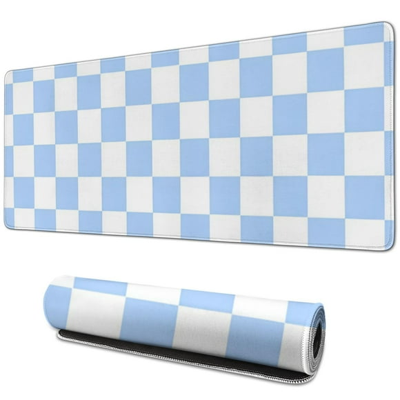 Tapis de Souris Boho Pastel Mignon à Carreaux - Surface Antidérapante pour un Fonctionnement Fluide, Convient à l'Ordinateur et au Portable, 31.5x11.8 Po - Rehaussez l'Esthétique de Votre Bureau à Domicile!