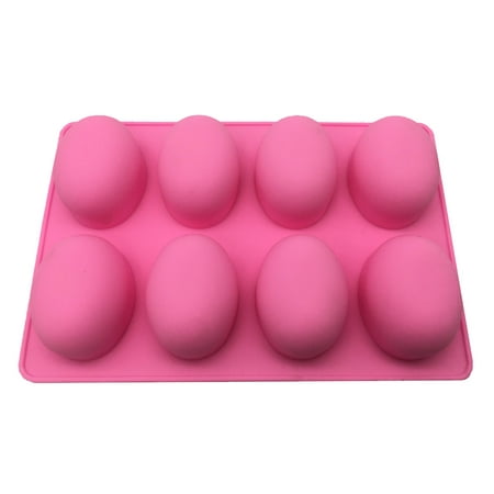 

8 Cavities Oval Egg Shape Silicone Mold DIY Easter Eggs Cake Fondant Jelly Chocolate Dessert Mould Kitchen Baking Tool (Random C