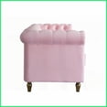 thumbnail image 5 of Pink Velvet Chesterfield Sofa 84.65 Inch – Luxe Living Room Sofa with Gold Trim & Deep Tufting, 5 of 11