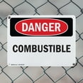 thumbnail image 5 of (2 Pack) Combustible OSHA Danger Sign 10 Inch X 7 Inch Indoor / Outdoor Rust-Free Aluminum Metal Signs for Workplace, Workshop, and Construction Site, Made in the USA, 5 of 8