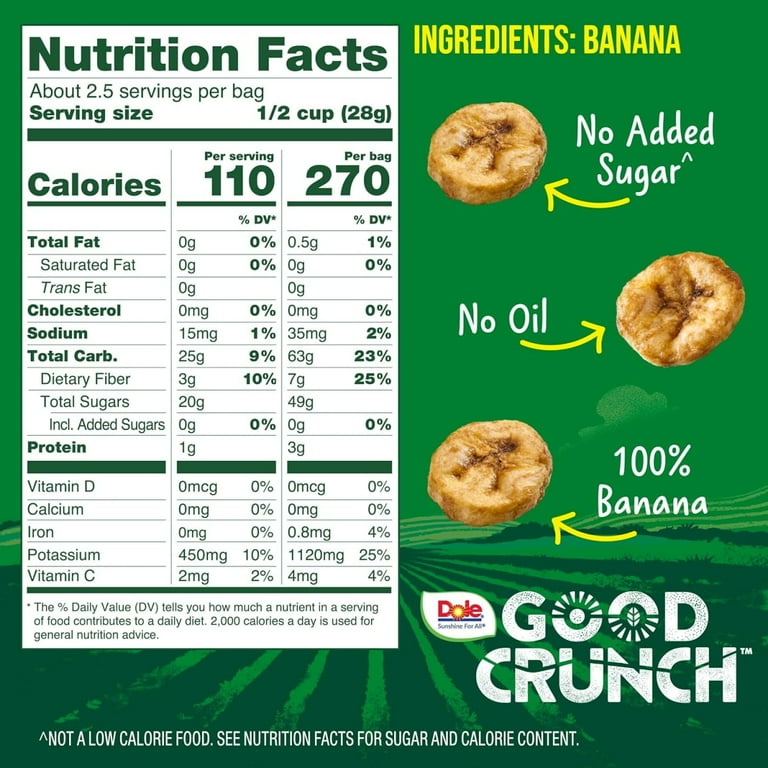 Dole All Natural Banana Bites, 2.5 oz, Light Crunch, No Added