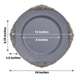 thumbnail image 3 of Balsa Circle 6 Charcoal Gray 13" Acrylic Round Charger Plates Decorations Embossed Rim, 3 of 8
