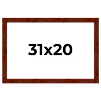 31x20 Walnut Brown Veneer Real Wood Picture Frame Width 1.75 inches | Interior Frame Depth 0.5