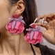 thumbnail image 5 of Pendientes para mujer, regalos para mujer. Delicados pendientes de flores de tela que capturan la esencia de la moda europea con un toque de alegría para el estilo nupcial., 5 of 5
