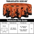 thumbnail image 2 of Halloween Tablecloth Round 60 Inch Pumpkin Black Spider Web Bat Table Cloth Halloween Ghost Orange Table Cover Decorative for Home Kitchen Dining Indoor Outdoor Party Picnic Home Halloween Decor, 2 of 6