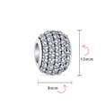 thumbnail image 3 of Bling Jewelry Womens Sterling Silver Sparkling Dome Clear White Crystal Spacer Stopper Barrel Bead Charm for Bracelet, 3 of 3