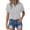 #03Light Gray, variant on Womens Gauze Shirts Button Down Dress Shirts Casual Short Sleeve Textured Collared Summer Work Blouse Camping Clothes Black L