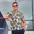 thumbnail image 3 of Kdxio Tulips Flowers Print Men's Short Sleeve Polo Shirt,Midweight Men's Shirt, 3 of 6