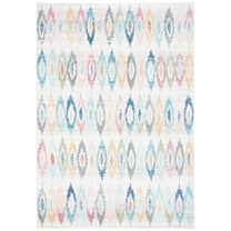 SAFAVIEH Phoenix Milford Geometric Area Rug, Ivory/Blue, 9' x 12'