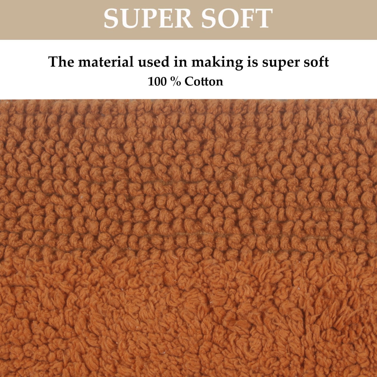 Home Weavers Luxury Collection Bathroom Rug 100% Cotton Reversible Bathroom Rugs Set, Washable Rug, Extra Soft Absorbent bath Rug, Kitchen Mat, Non Slip Bath Mat Set, 21"x54" Runner, Terracotta